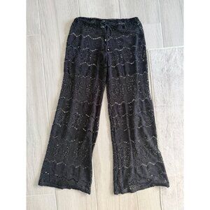 RALPH LAUREN Blue Label Black Crochet Sheer Resort Pants Size Smll